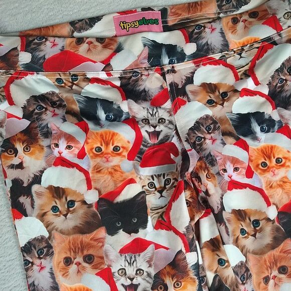 Tipsy Elves Pants - Tipsy Elves Leggings Small Kittens Cats Wearing Santa Hats Holiday Running